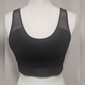 Pink Sport By Victoria's Secret Black Sports Bra with Mesh Accents Size Medium